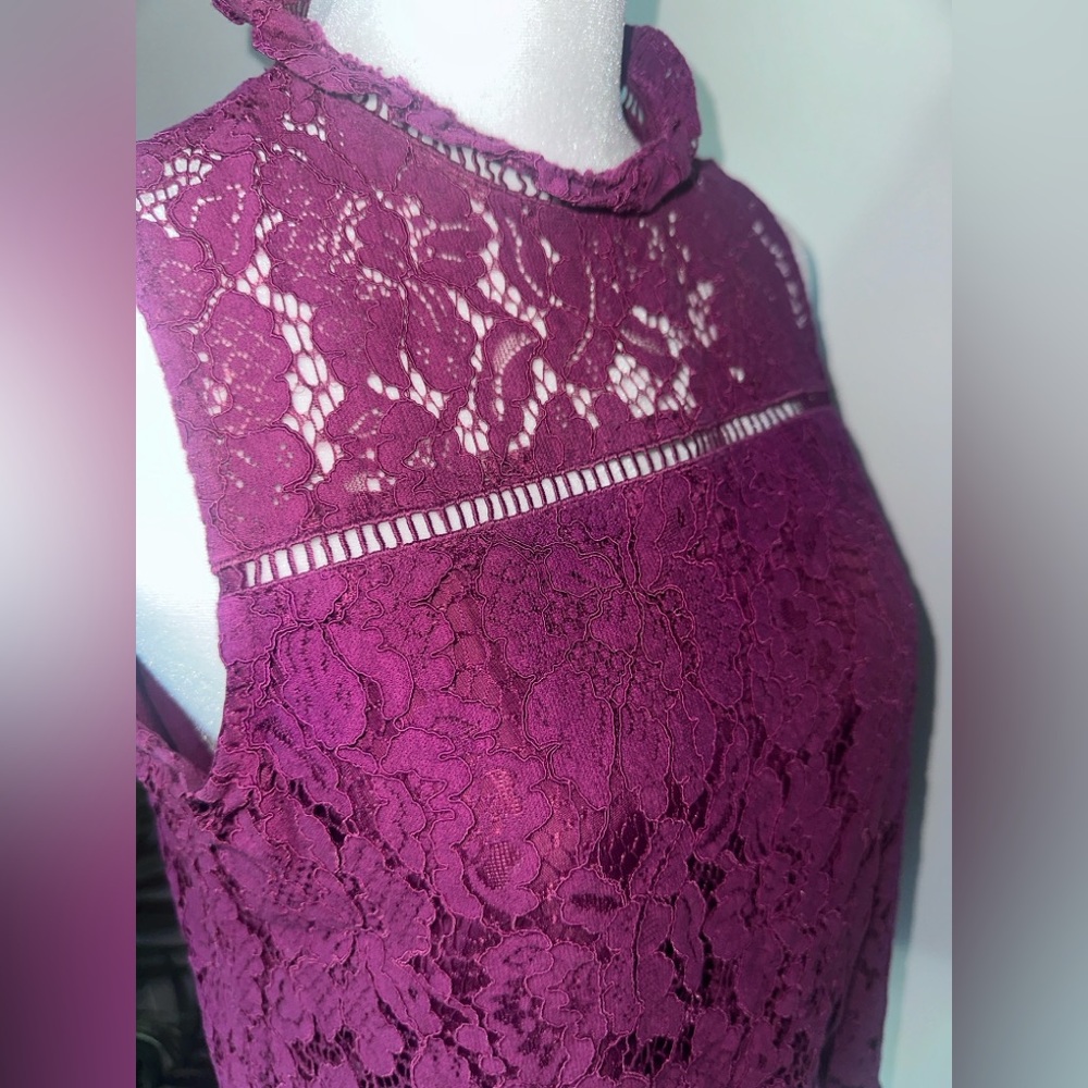 Jack by BB Dakota Maroon Lace Elegant Sleeveless Top Size S - Picture 5 of 7